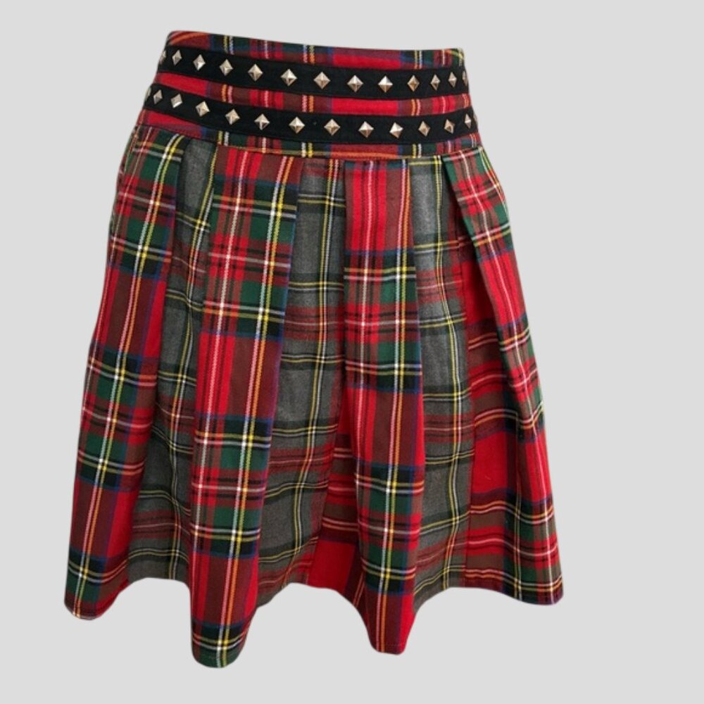 Jawbreaker Red Plaid Pleated Tartan Kilt Mini Skirt